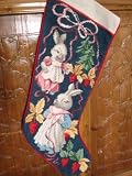 Gorgeous Handmade Christmas Wool Needlepoint Stocking C
