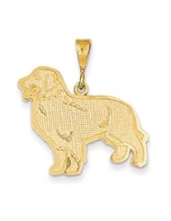 14k Yellow Gold Golden Retriever Pendant
