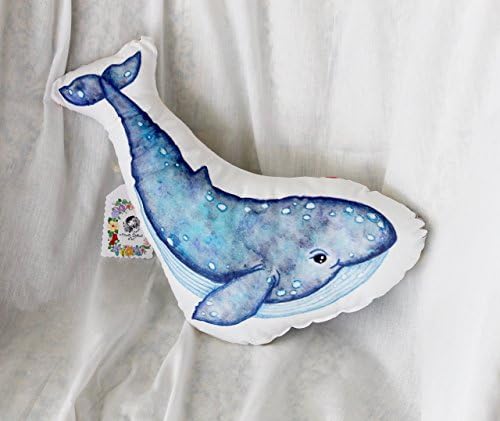 Whale pillow. Blue whale plush. Under the Sea nursery pillow. Kids room ocean decor. Whale stuffed animal. Baby whale soft toy.