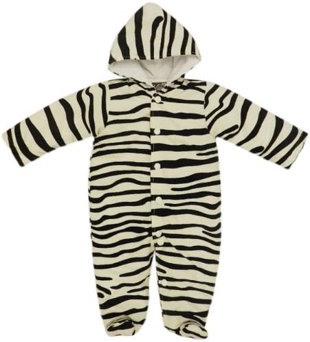 Zebra Print Warm Snowsuit for Newborns 0-3 Months