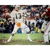 Dan Marino Autographed Miami Dolphins Home Jersey Dropping Back to Pass Horizontal 16x20 Photograph - Signed By Ken Regan