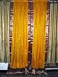 Gift Idea-2 Yellow Maroon Silk Sari Drapes, Panels, Curtains India 96"