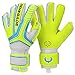Renegade GK Vulcan Surge Hybrid Cut Level 3 Adult, Boys, Girls Soccer Goalie Gloves & Fingersaves -Youth Goalie Gloves Soccer -Goalie Gloves Size 6 - White, Neon Yellow Goalie Gloves Turf & Grass