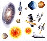 Space Travel Peel and Stick Applique / Wall Decal Set