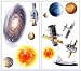 Space Travel - Peel and Stick - 24 Wall Stickers - Decals