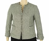 Jones New York Collection Collarless Fringe Trim Jacket