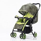 両対面式　折り畳みベビーカー　軽量　(1ヶ月~36ヶ月頃対象) 4輪　グリーン