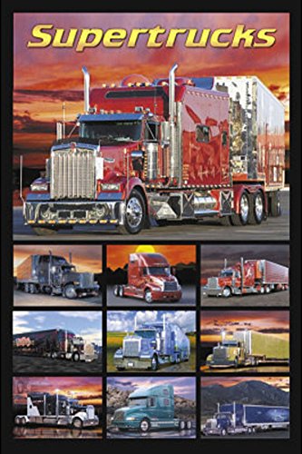 Supertrucks (Semi Trucks) Art Poster Print 24 x 36in
