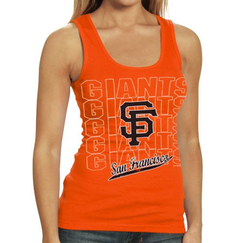 San Francisco Giants Ladies Orange Repeater Tank Top (Medium)