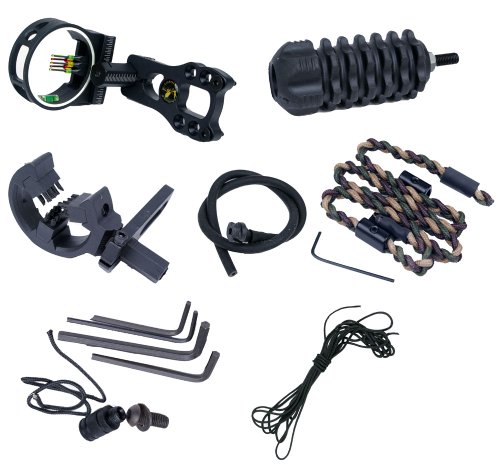  NuoYa005 New Good 5 pin bow sight+arrow rest+stabilizer+sling+peep Archery upgrade combo 