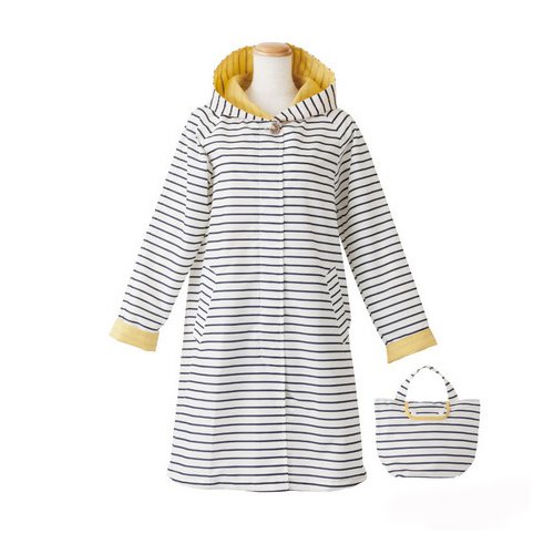 because[ビコーズ] レインコート ボーダー フーディーコート