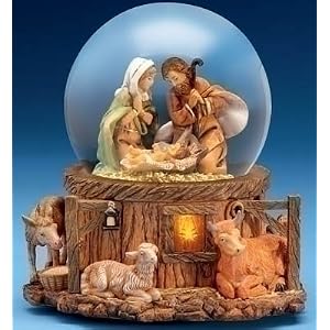 Click to buy Italian Italian Christmas decorations   : Fontanini musical lighted nativity glitterdome from Amazon!