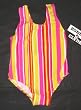 Girls 1 PC T-Back Racer Back Yellow/HotPink/White Stripe