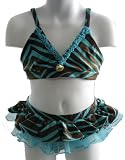 FRANKIE & DAISY Turquoise Zebra Bikini Swimsuit By Corky and Company