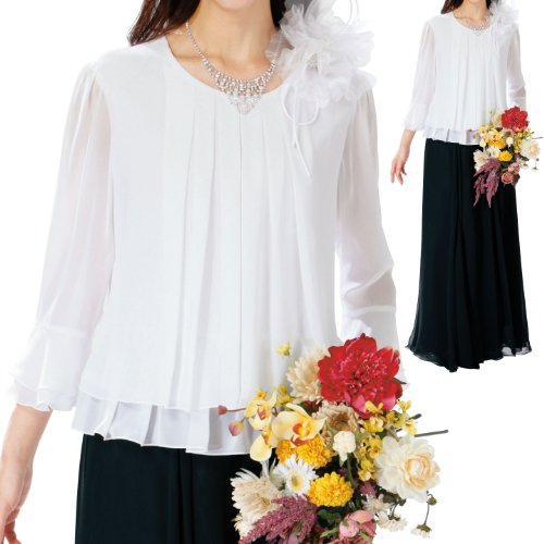 11044【フロントタックフレアーブラウス　tss1425-1-2678】ブラウス|衣装|発表会|ステージ衣装|演奏会|コーラス|カラオケ衣装|通販|レディース