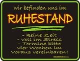 RENTNER IM RUHESTAND SPAß FUNSCHILD BLECHSCHILD R273