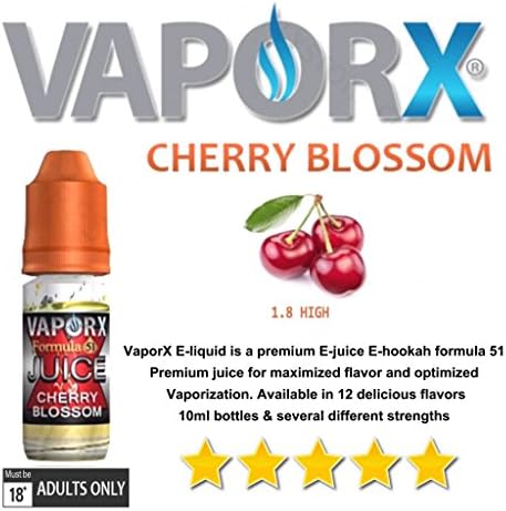VAPORX (LOT 10 BOTTLES) * CHERRY BLOSSOM * FORMULA 51 PREMIUM JUICE 1.8 H 100-ML