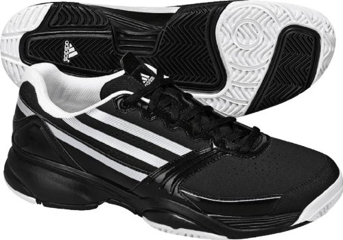 adidas Men's Galaxy Elite Tennis Shoe,Black/Running White/Metallic Silver,14 D US