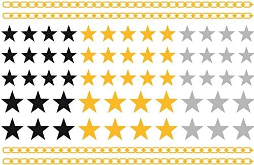 Gold, Silver and Black Flash Inspired Metallic Jewelry Temporary Tattoos - 4 Pack