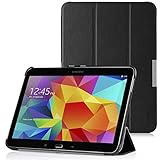 EasyAcc® Ultra Slim Samsung Galaxy Tab 4 10.1 Hülle Case Tasche PU Leder zubehör hüllen für Samsung Galaxy Tab 4 10.1 Smart Cover mit Auto Sleep Wake up / Standfunktion (Schwarz, Kunstleder, Ultra dünn)