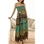 Pleated Bohemian Printed Maxi Dress