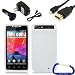 Gizmo Dorks Silicone Skin Cover (Clear White), HDMI Cable, and Charging Bundle with Carabiner Key Chain for the Verizon Motorola Droid RAZR