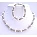 Brd686 White Pearls 7mm Bridal Necklace & Bracelet w/ Bali Silver Accented in Beautiful Necklace & Bracelet