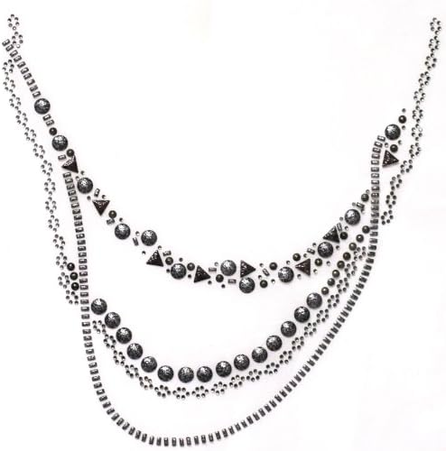 Rhinestone Transfer Hot Fix T-shirt Clothing Crafts Cushion Gray Necklace Design 1 Sheets 8.7* 8.5 Inch