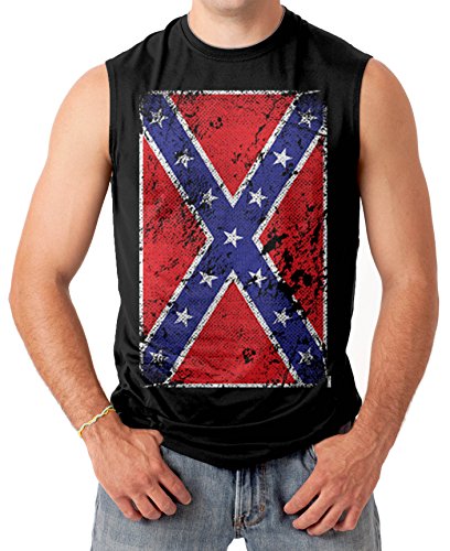 Big Confederate Flag - Distressed Men's SLEEVELESS T-shirt Tee