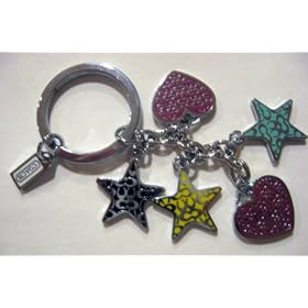 Coach Multi-color Stars and Hearts Keychain/keyfob/keycharm
