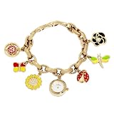 AK Anne Klein Charm Bracelet Gold-tone Mother-of-pearl Dial Women's watch #10/9228CHRM