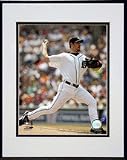 Justin Verlander 2007 Pitching Action Double Matted 8 x 10 Photograph in Black Anodized Aluminu