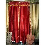 2RedSilkSariDrapes,Panels,CurtainsIndia84