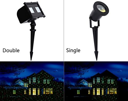 Pepnice Double Brightness Red &amp; Green Starry Laser Light Projector, with Remote Control, Timer Setting, Sparkling Landscape (Double Static Red &amp; Green)