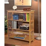 ALL SOLID WOOD Mission Style 3-Shelf Bookcase