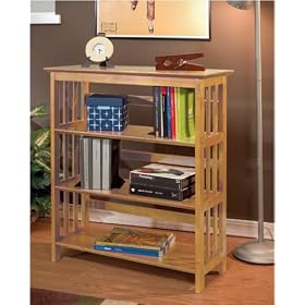 ALL SOLID WOOD Mission Style 3-Shelf Bookcase in Natural Finished