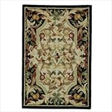IMAGE OF Safavieh HK110A-24 Chelsea Collection 2-Feet 6-Inch by 4-Feet Hand-hooked Wool Area Runner, Sage and Black