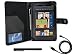 Brand New Stylish Protective Cover Folio Leather Case (Black) for Amazon Kindle Fire Table PC (Comes with a Sync/charge USB Cable for the Kindle Fire and a Stylus Pen) - By Abacus24-7