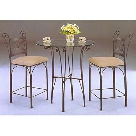 Jazz Bar Table With Glass by Bar Stools
