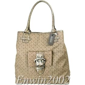GUESS LOGO WORLD LARGE TOTE HANDBAG BY MARCIANO