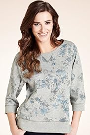 Indigo Collection Floral Print Jersey Sweat Top