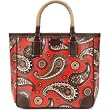 Kate Spade Kashmir Esti Paisley Book Bag Tote Poppy Red