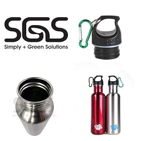 Stainless Steel Water Bottle Canteens - Red & Stainless Combo 2 Pack