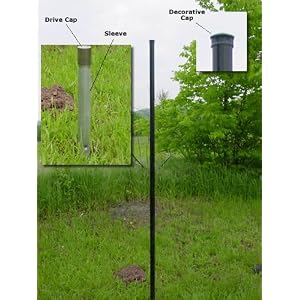 Deer Fence: Heavy Duty Deluxe Posts,Sleeves and Decorative Caps for 7.5 Deer Fence 7pk by 