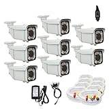 (8) Pack of Professional 1/3" Exview HAD CCD II with Effio-E DSP Devices 700TVL IR Surveillance Security Camera with 200ft BNC Cable & Power Supply Pack --700 TV lines, 2.8~12mm Varifocal lens, 66 IR LEDs, 196 Feet IR Distance. WDR(Wide Dynamic Range). OSD Menu.