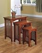 3-Piece Nesting Tables in Warm Mission Oak - Coaster