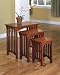 Coaster 901049 3-Piece Mission Style Occasional Nesting Side Table Set, Oak