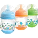 The First Years Gumdrop Wide Neck 3 Piece Bottle Assortment, 4 Ounce