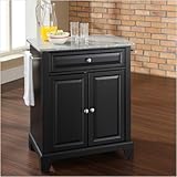 Crosley Furniture Newport Solid Granite Top Kitchen Island in Black