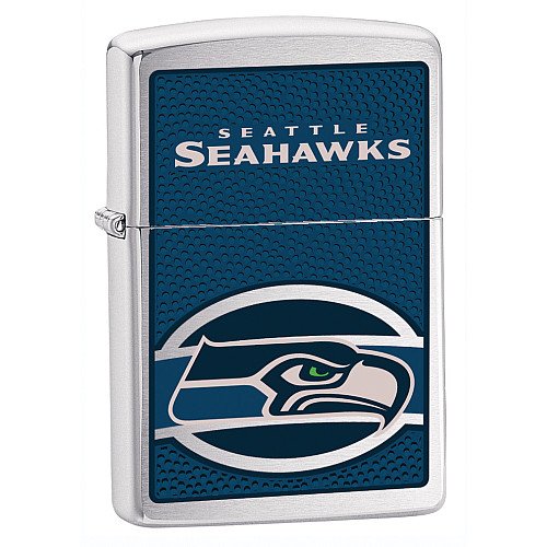 Zippo NFL Seattle Seahawks Lighter (Silver, 5 1/2 x 3 1/2 cm)